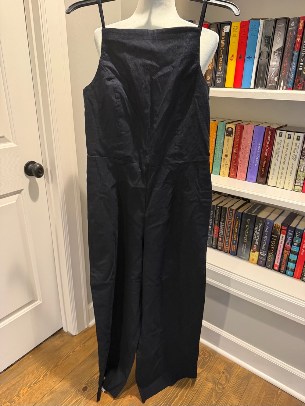 Abercrombie & Fitch Black Square-Neck Wide-Leg Jumpsuit
